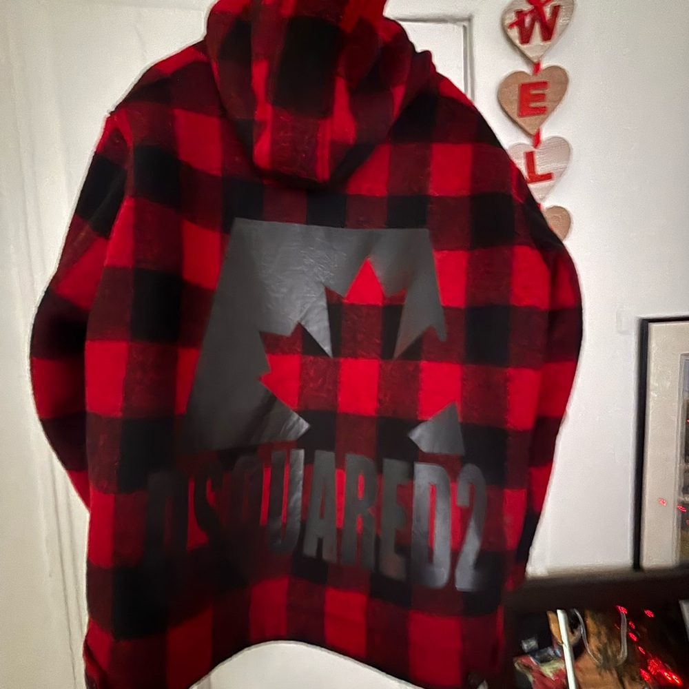 DSquared2 Red and Black Plaid Winter Jacket/Coat Sz48 - Picture 4 of 13